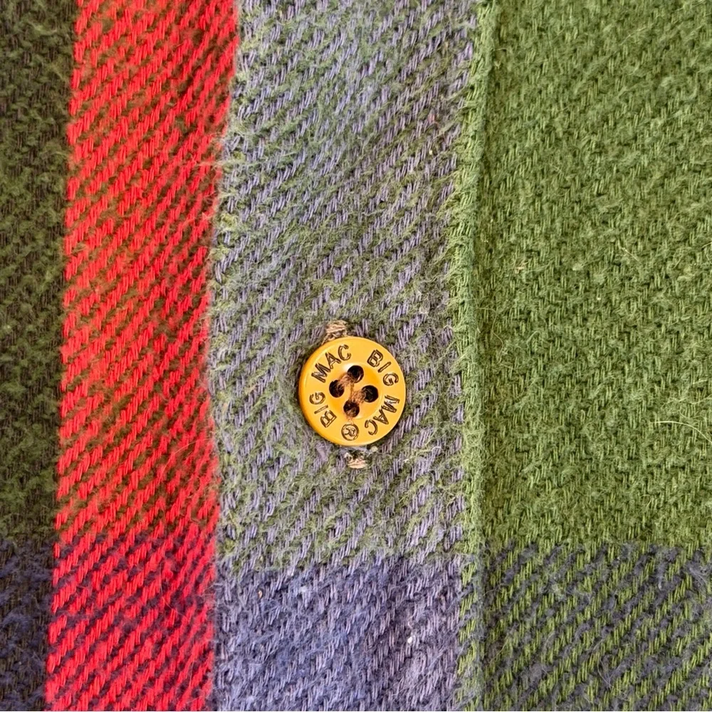 Vintage Big Mac Flannel Shirt Mens XLT Plaid Button Up‎ Jc Penney 70s 80s